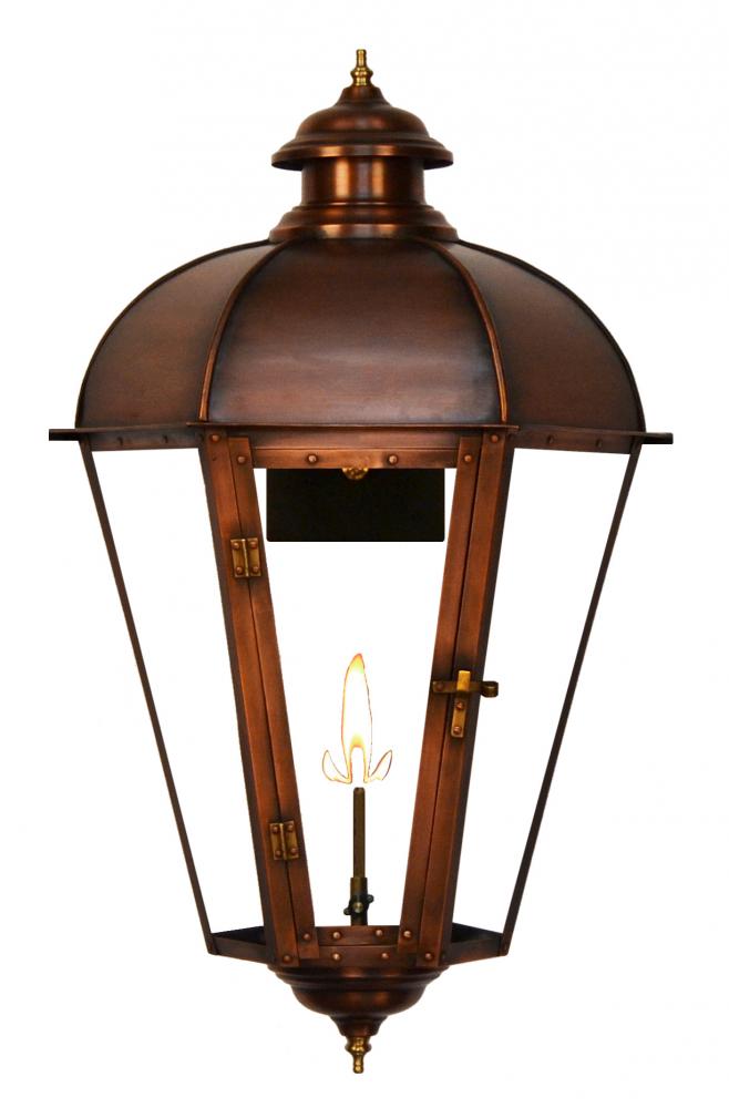 The CopperSmith Joachim Street 34&#34; Tall Copper Gas Wall Mount Outdoor Light Lantern Sconce