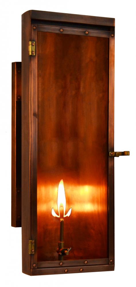 The CopperSmith Luna 22&#34; Tall Copper Gas Wall Mount Outdoor Light Lantern Sconce