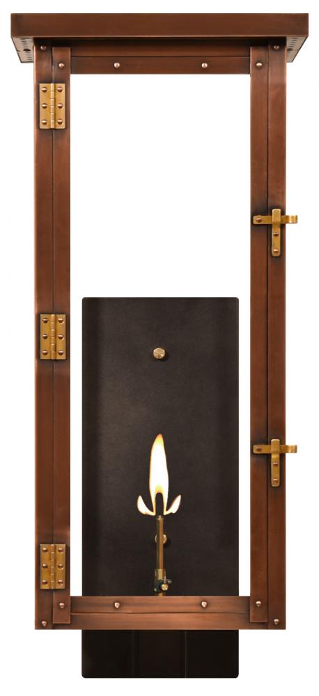 The CopperSmith Moneo 30&#34; Tall Copper Gas Wall Mount Outdoor Light Lantern Sconce