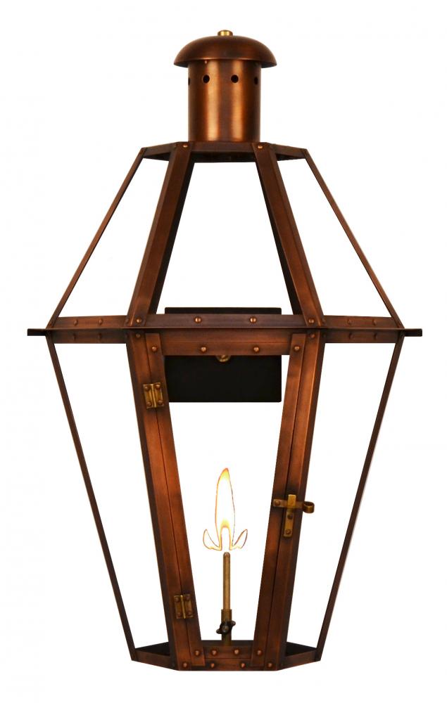 The CopperSmith Mount Vernon 20&#34; Tall Copper Gas Wall Mount Outdoor Light Lantern Sconce
