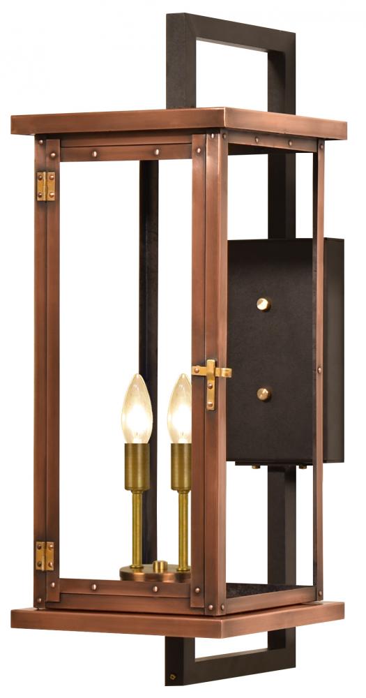 The CopperSmith Navarrete 35&#34; Tall Copper Electric Wall Mount Outdoor Light Lantern Sconce