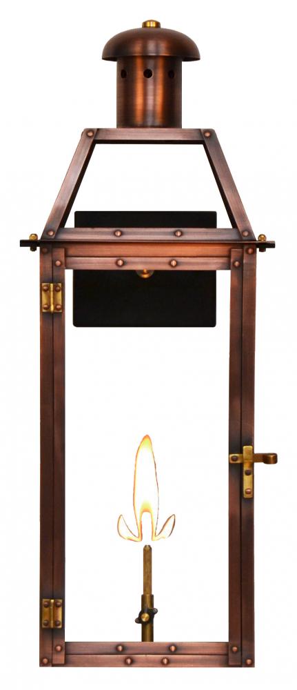 The CopperSmith Oakley 21&#34; Tall Copper Gas Wall Mount Outdoor Light Lantern Sconce