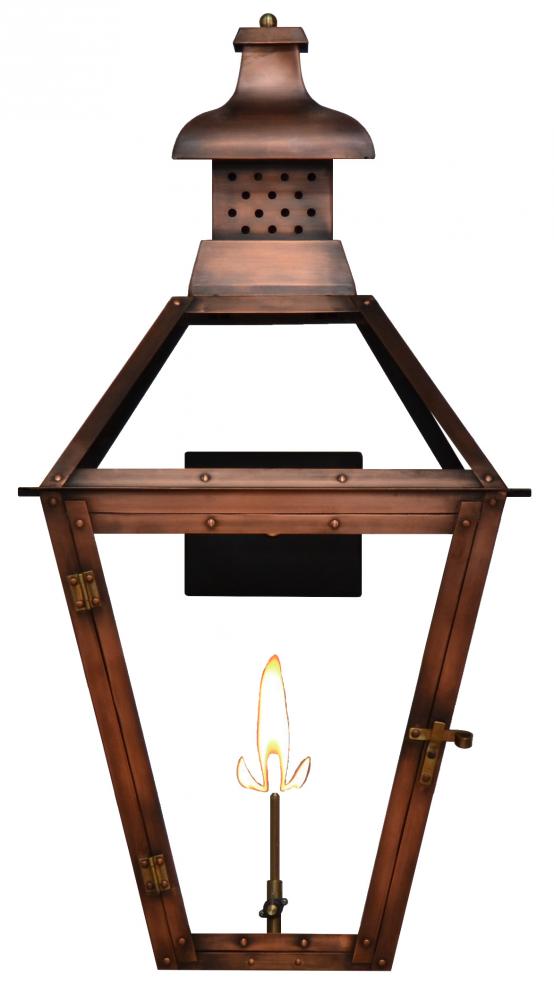The CopperSmith Pebble Hill 32&#34; Tall Copper Gas Wall Mount Outdoor Light Lantern Sconce