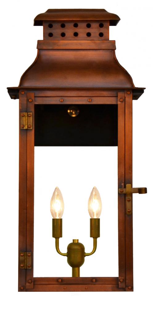The CopperSmith Palmetto Street 19&#34; Tall Copper Electric Wall Mount Outdoor Light Lantern Sconce