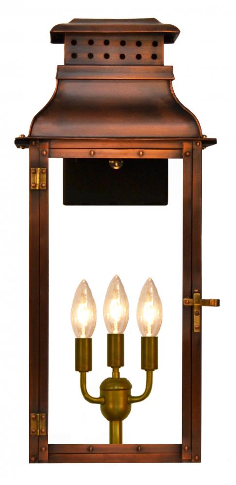 The CopperSmith Palmetto Street 24&#34; Tall Copper Electric Wall Mount Outdoor Light Lantern Sconce
