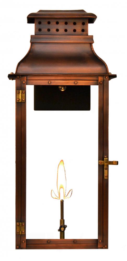 The CopperSmith Palmetto Street 24&#34; Tall Copper Gas Wall Mount Outdoor Light Lantern Sconce