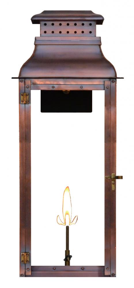 The CopperSmith Palmetto Street 29&#34; Tall Copper Gas Wall Mount Outdoor Light Lantern Sconce