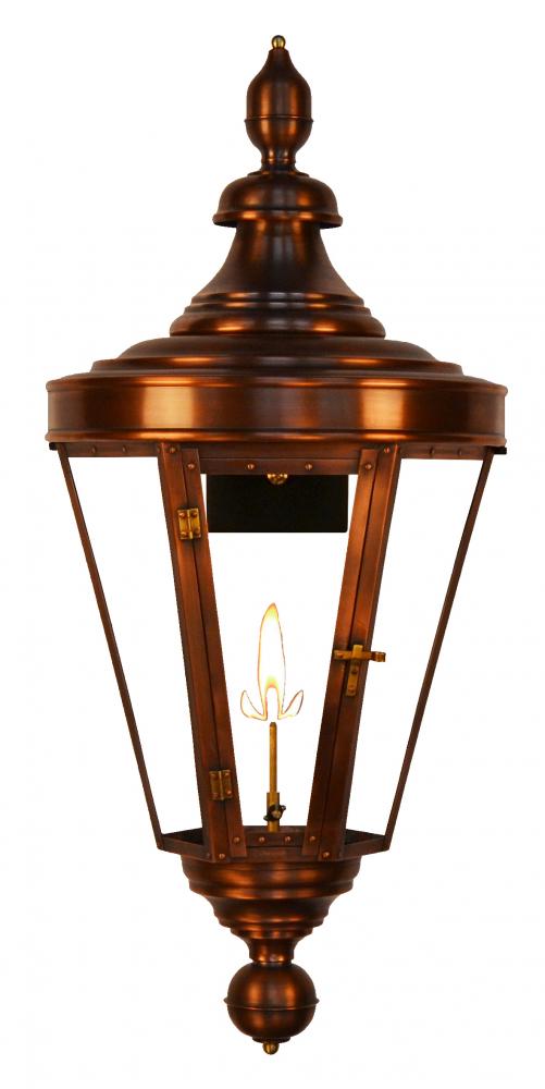 The CopperSmith Royal Street 34&#34; Tall Copper Gas Wall Mount Outdoor Light Lantern Sconce