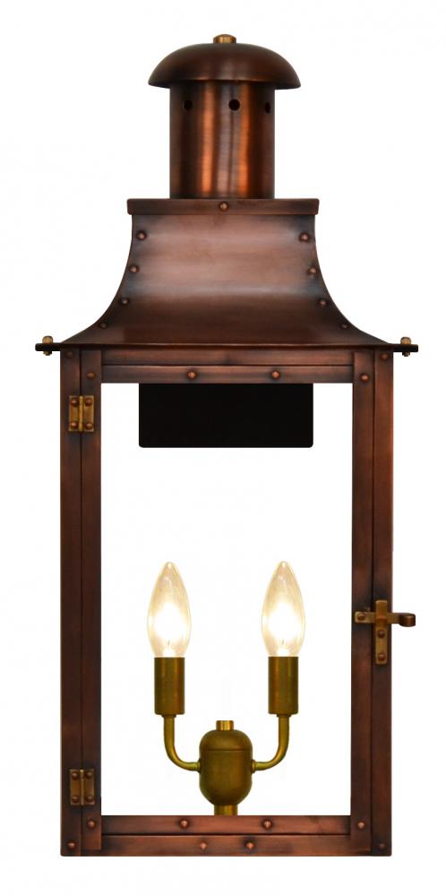 The CopperSmith Somerset 20&#34; Tall Copper Electric Wall Mount Outdoor Light Lantern Sconce