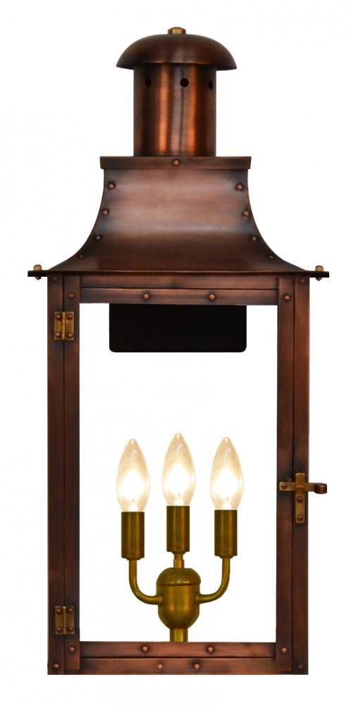 The CopperSmith Somerset 32&#34; Tall Copper Electric Wall Mount Outdoor Light Lantern Sconce