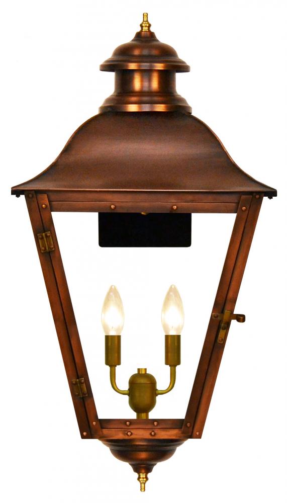 The CopperSmith State Street 20&#34; Tall Copper Electric Wall Mount Outdoor Light Lantern Sconce