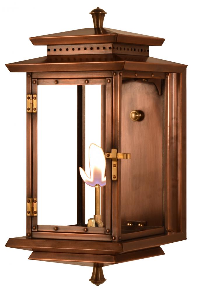 The CopperSmith Biltmore Collection Traveler 19&#34; Tall Copper Gas Wall Mount Outdoor Light Lanter