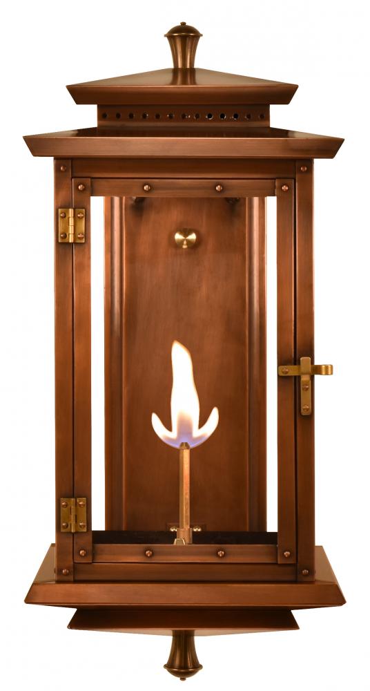 The CopperSmith Biltmore Collection Traveler 25&#34; Tall Copper Gas Wall Mount Outdoor Light Lanter
