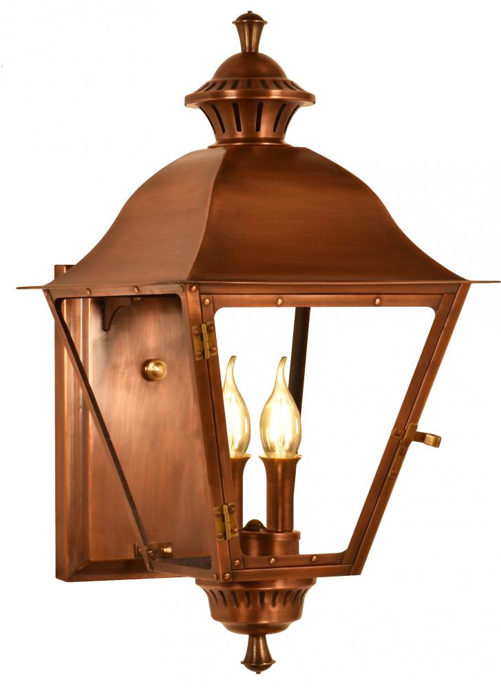 The CopperSmith Biltmore  Vestibule 23&#34; Tall Copper Electric Wall Mount Outdoor LT Lantern