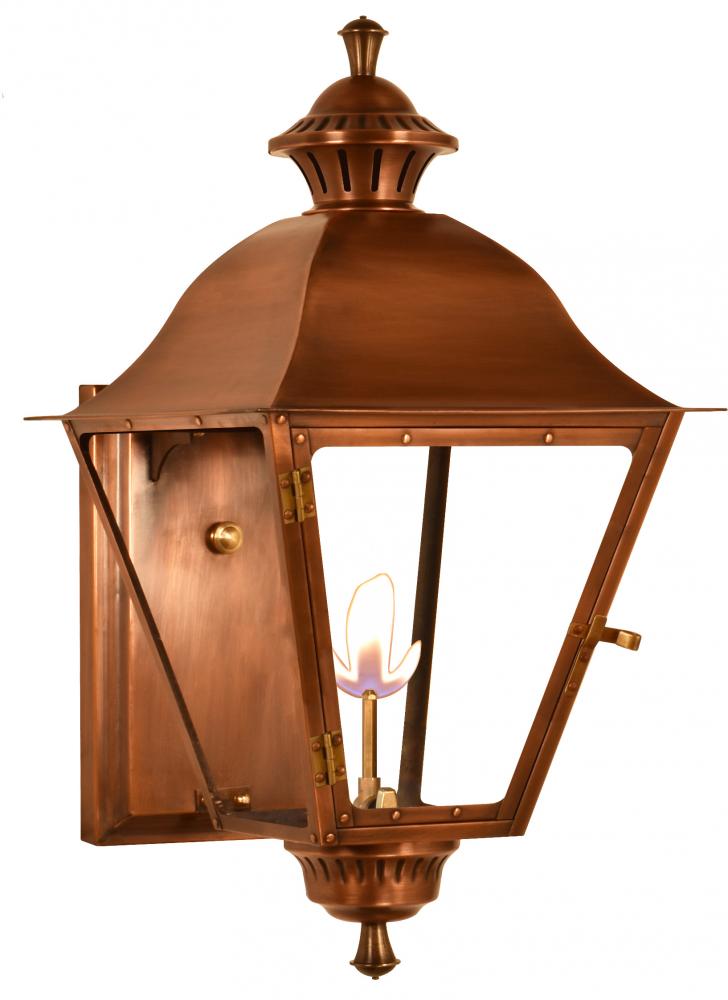 The CopperSmith Biltmore Collection Vestibule 23&#34; Tall Copper Gas Wall Mount Outdoor Light Lante