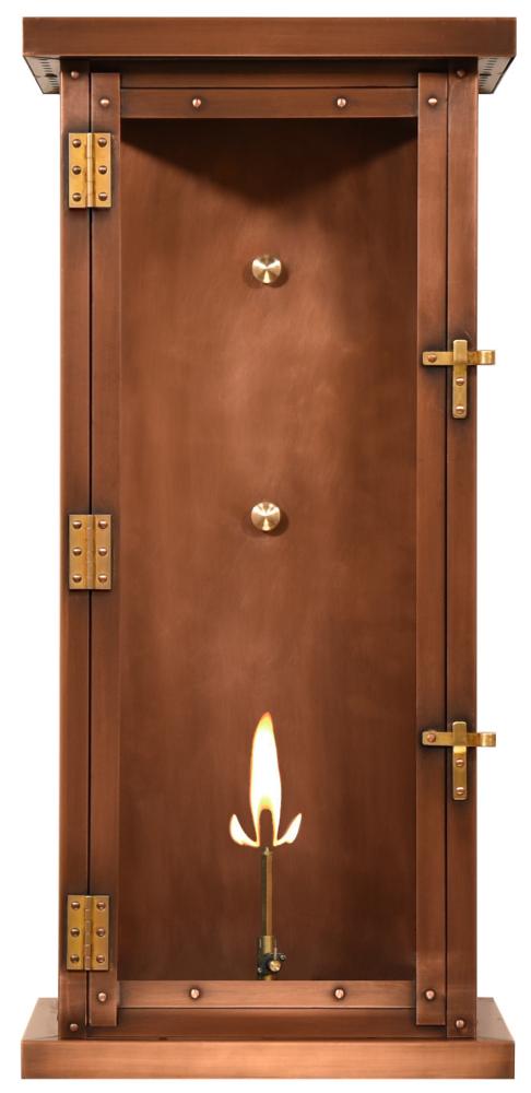 The CopperSmith Vieira 22&#34; Tall Copper Gas Wall Mount Outdoor Light Lantern Sconce