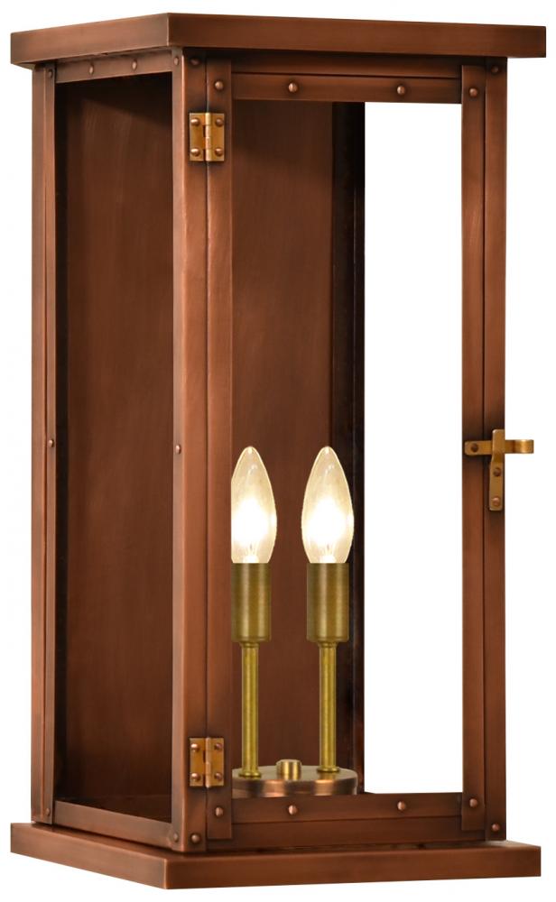 The CopperSmith Vieira 26&#34; Tall Copper Electric Wall Mount Outdoor Light Lantern Sconce