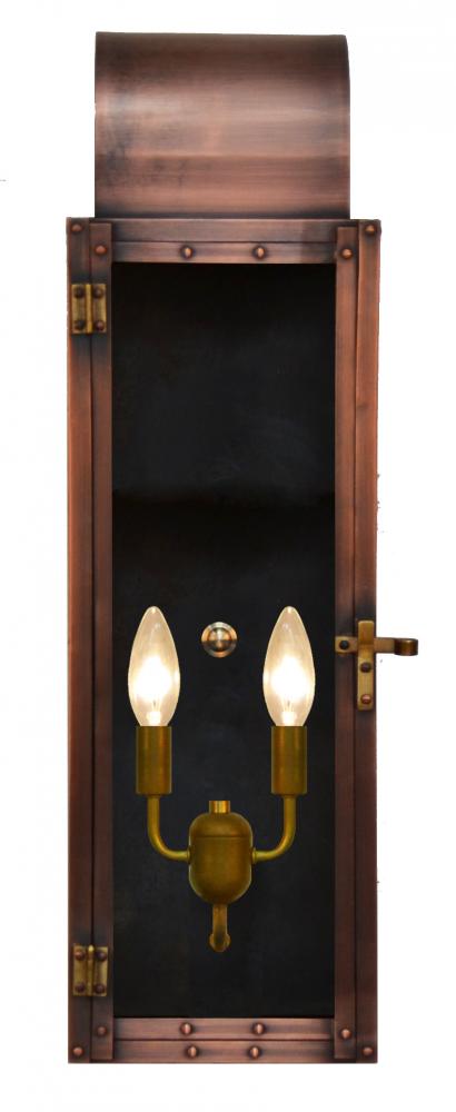 The CopperSmith Whitney 24&#34; Tall Copper Electric Wall Mount Outdoor Light Lantern Sconce