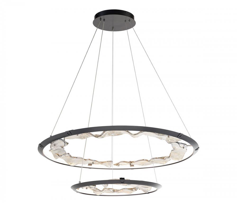 Nettuno 2 Tier LED Chandelier, Painted Brushed Grey