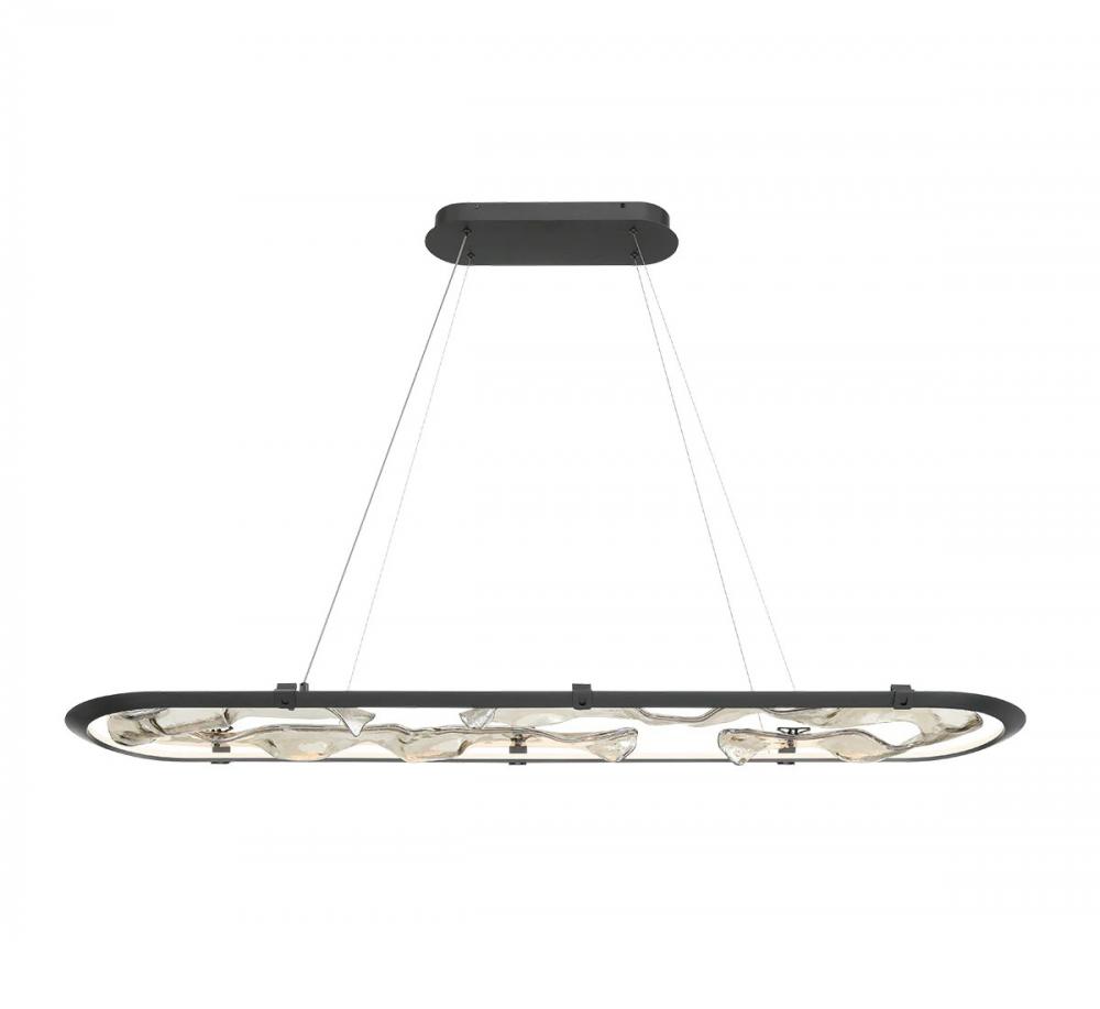 Nettuno 60&#34; Oval LED Chandelier, Painted Brushed Grey