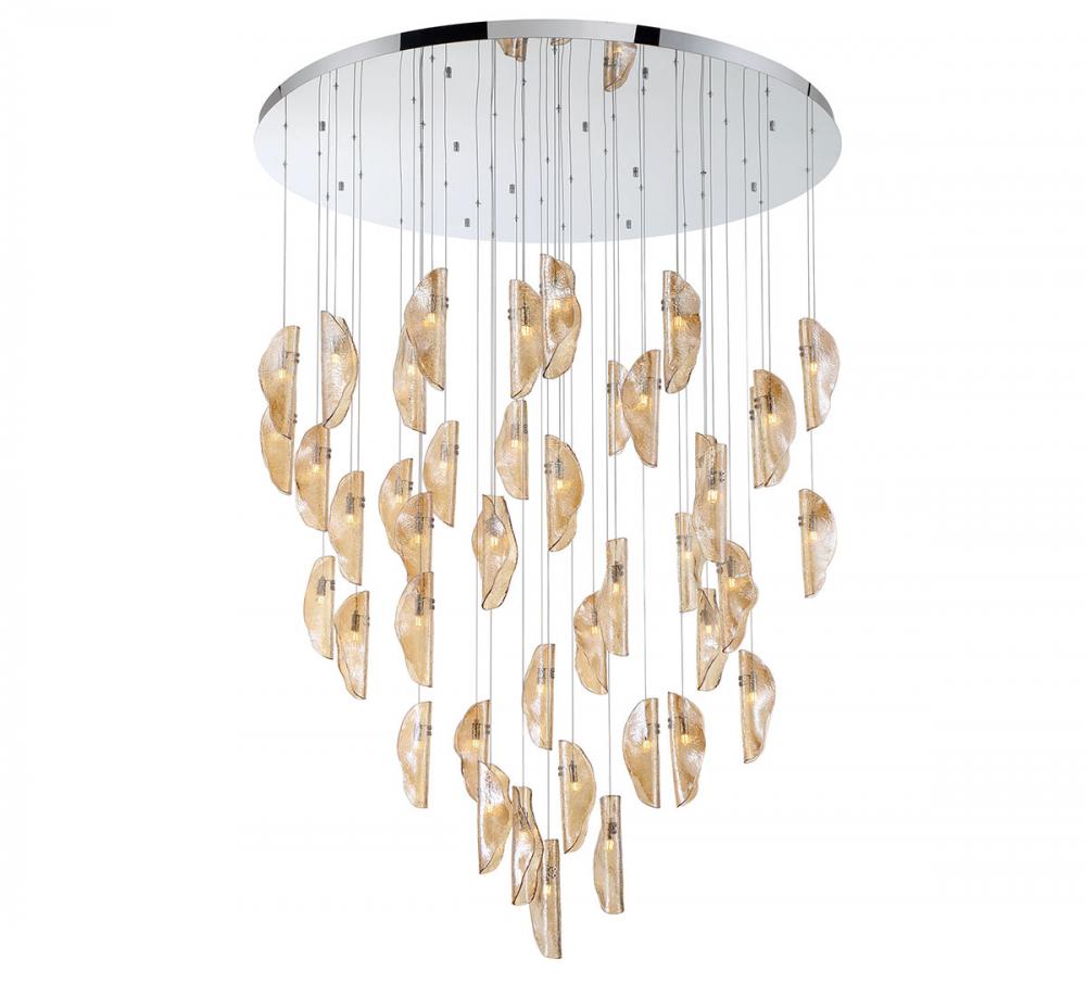 Sorrento, 45 Light LED Grand Chandelier, Amber, Chrome Canopy