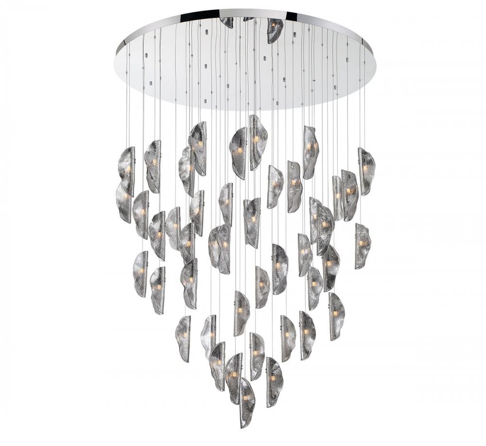 Sorrento, 45 Light LED Grand Chandelier, Smoke, Chrome Canopy