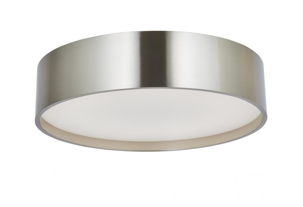 10&#34; 3CCT Metal Cylinder and Frosted Glass Flushmount