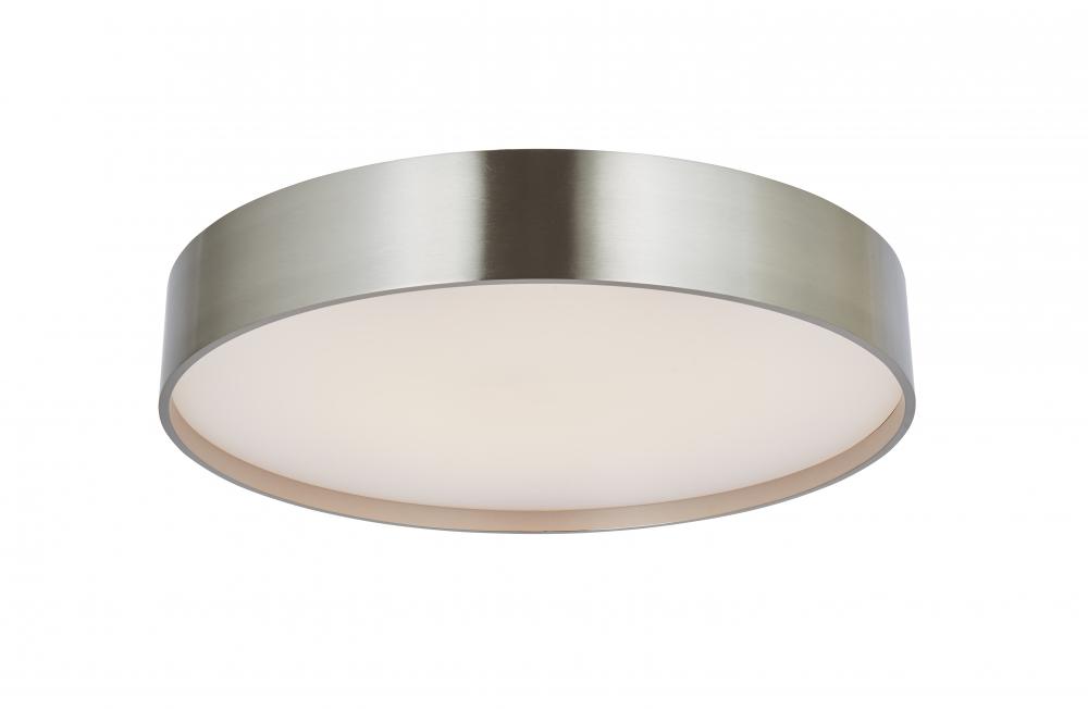 14&#34; 3CCT Metal Cylinder and Frosted Glass Flushmount