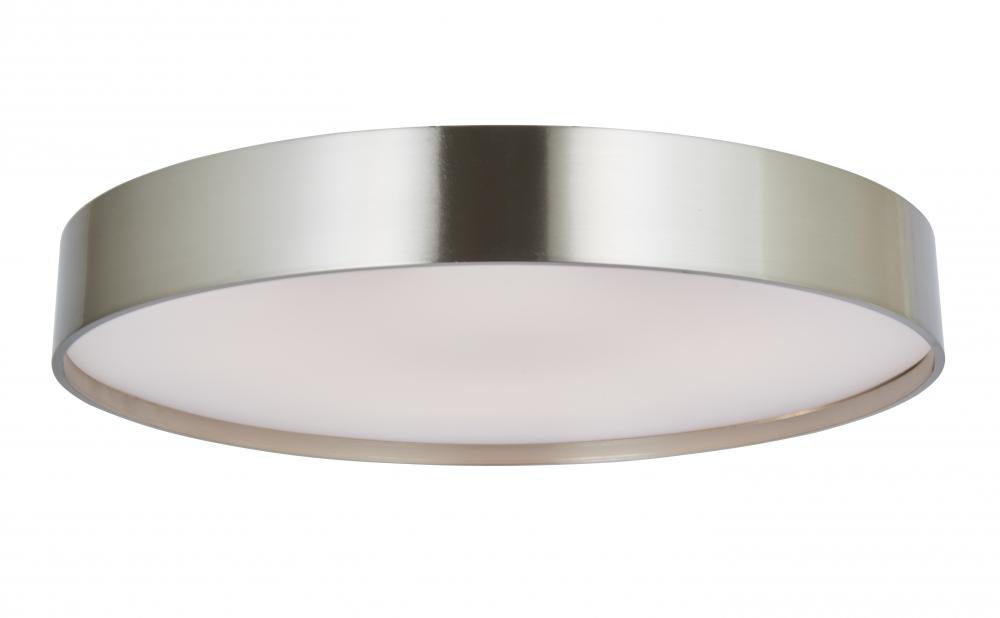 17&#34; 3CCT Metal Cylinder and Frosted Glass Flushmount