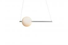 Abra Lighting 10023PN-BA-ORB - Linear Bar Pendant with Up-Down Illumination with Opal Glass Orb