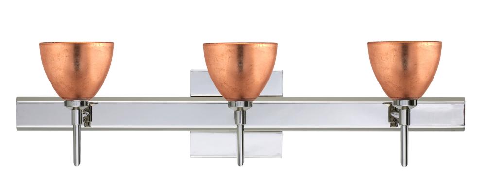 Besa Divi Wall With SQ Canopy 3SW Copper Foil Chrome 3x40W G9