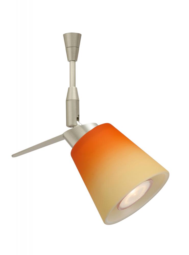 Besa Spotlight With 6&#34; Stem Canto 3 Satin Nickel Bicolor Orange/Pina 1x35W Halogen Mr