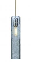Besa Lighting 1TT-JUNI16BL-EDIL-SN - Besa, Juni 16 Stem Pendant, Blue Bubble, Satin Nickel, 1x4W LED Filament