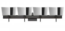 Besa Lighting 4SW-6773MR-BR-SQ - Besa Groove Wall With SQ Canopy 4SW Mirror-Frost Bronze 4x40W G9