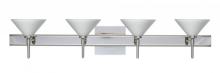 Besa Lighting 4SW-117607-CR-SQ - Besa Wall With SQ Canopy Kona Chrome White 4x40W G9