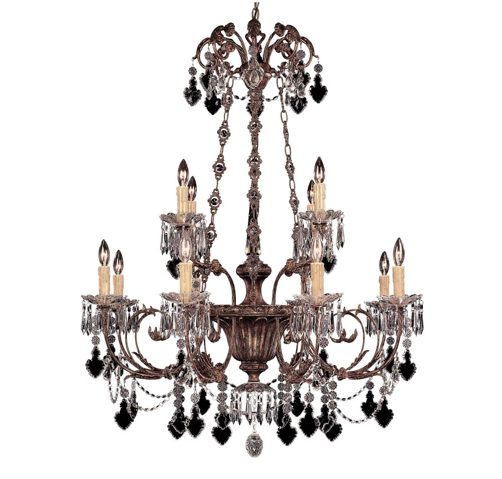 Nine Light Vintage Gold Finish Up Chandelier