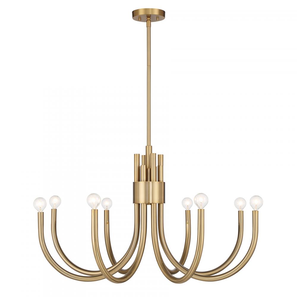 Sorrento 8-Light Chandelier in Noble Brass