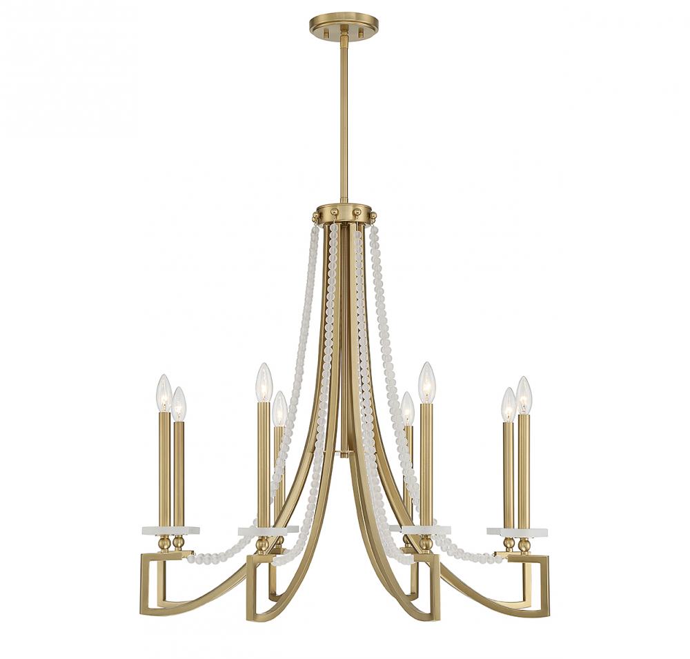 Helen 8-Light Chandelier in Warm Brass