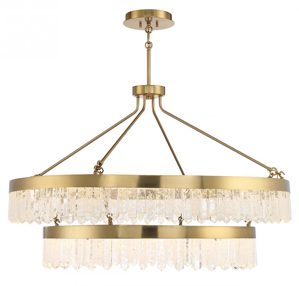 Landon 2-Light LED Pendant in Warm Brass