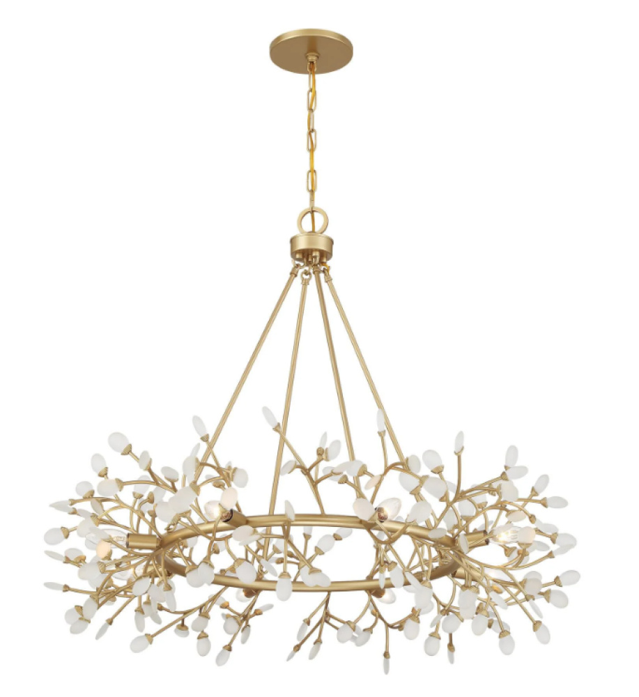 Once 8-Light Chandelier in Spun Gold by Breegan Jane