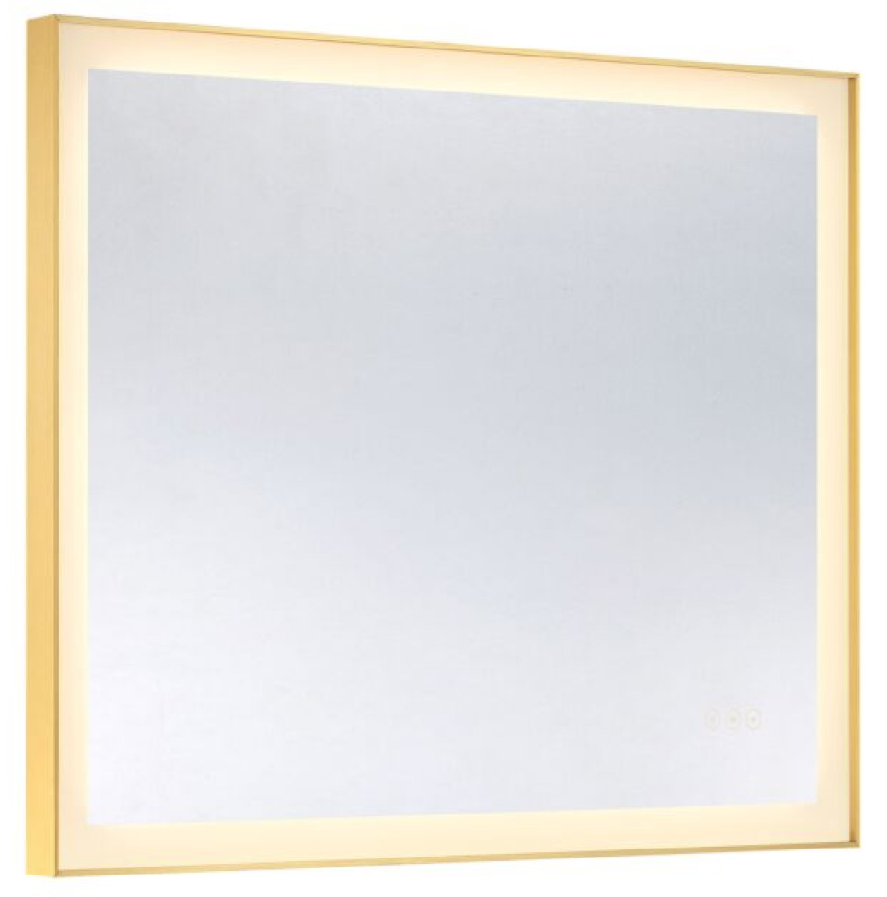 Paulding LED Rectangle Frontlit Mirror with Gold Frame