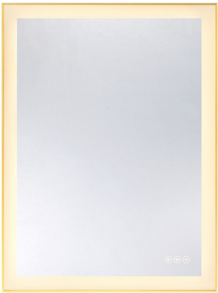 Paulding LED Rectangle Frontlit Mirror with Gold Frame