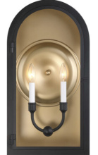 Savoy House 5-412-331 - Grotto 2-Light Outdoor Wall Lantern in Matte Black with Vintage Gold