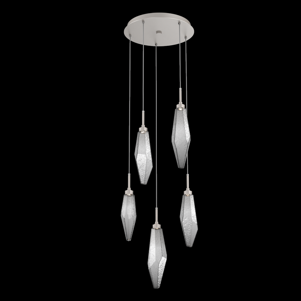 Rock Crystal Round 5pc Multi-Pendant