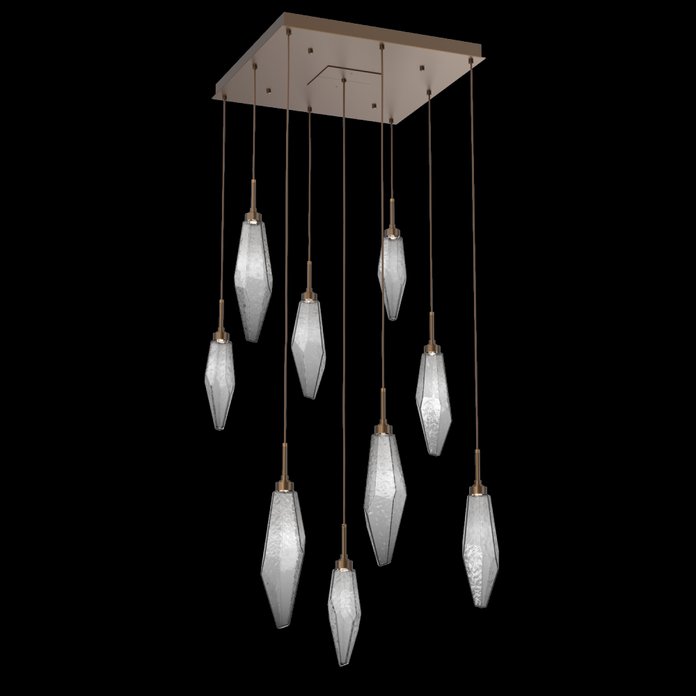 Rock Crystal Square 9pc Multi-Pendant