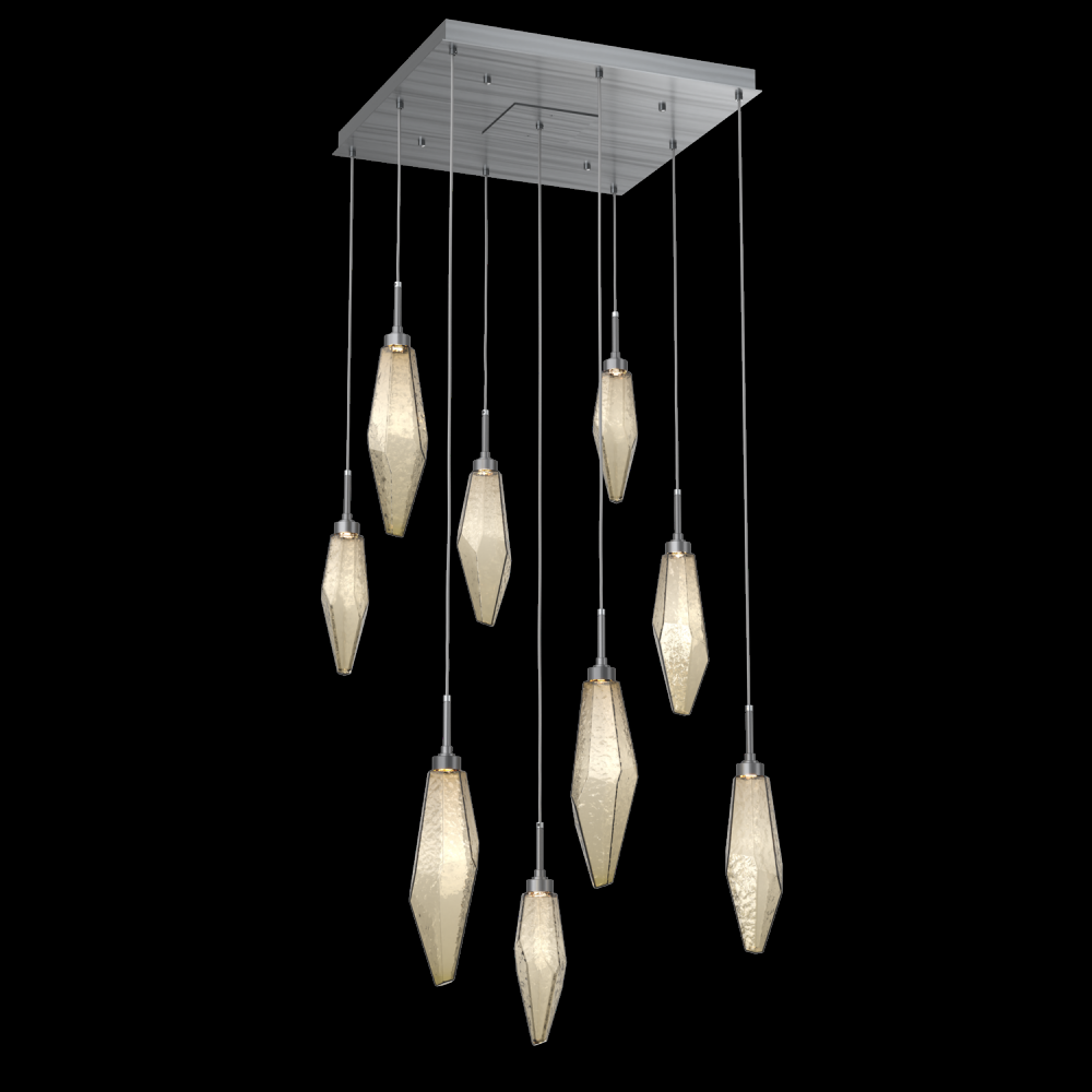 Rock Crystal Square 9pc Multi-Pendant