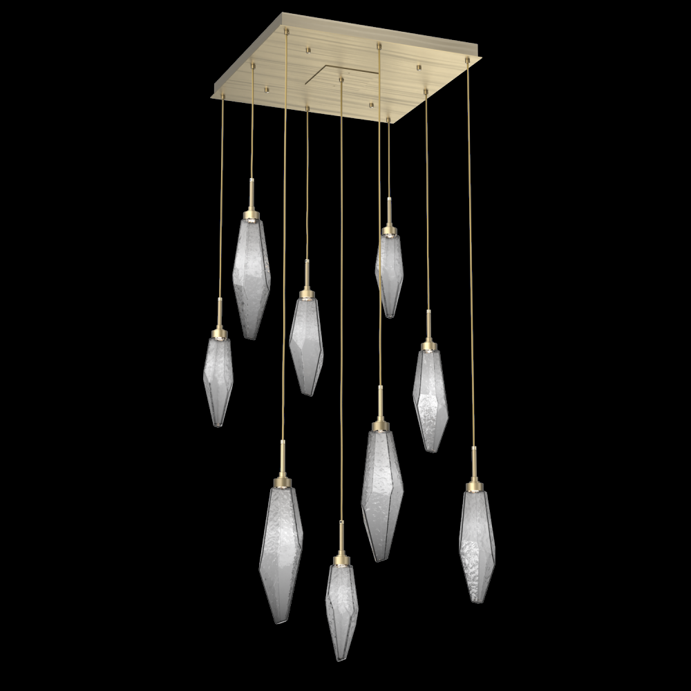 Rock Crystal Square 9pc Multi-Pendant