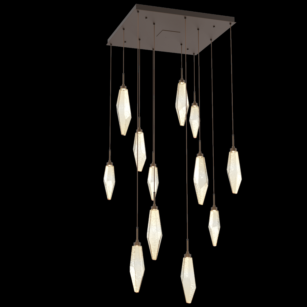 Rock Crystal Square 12pc Multi-Pendant