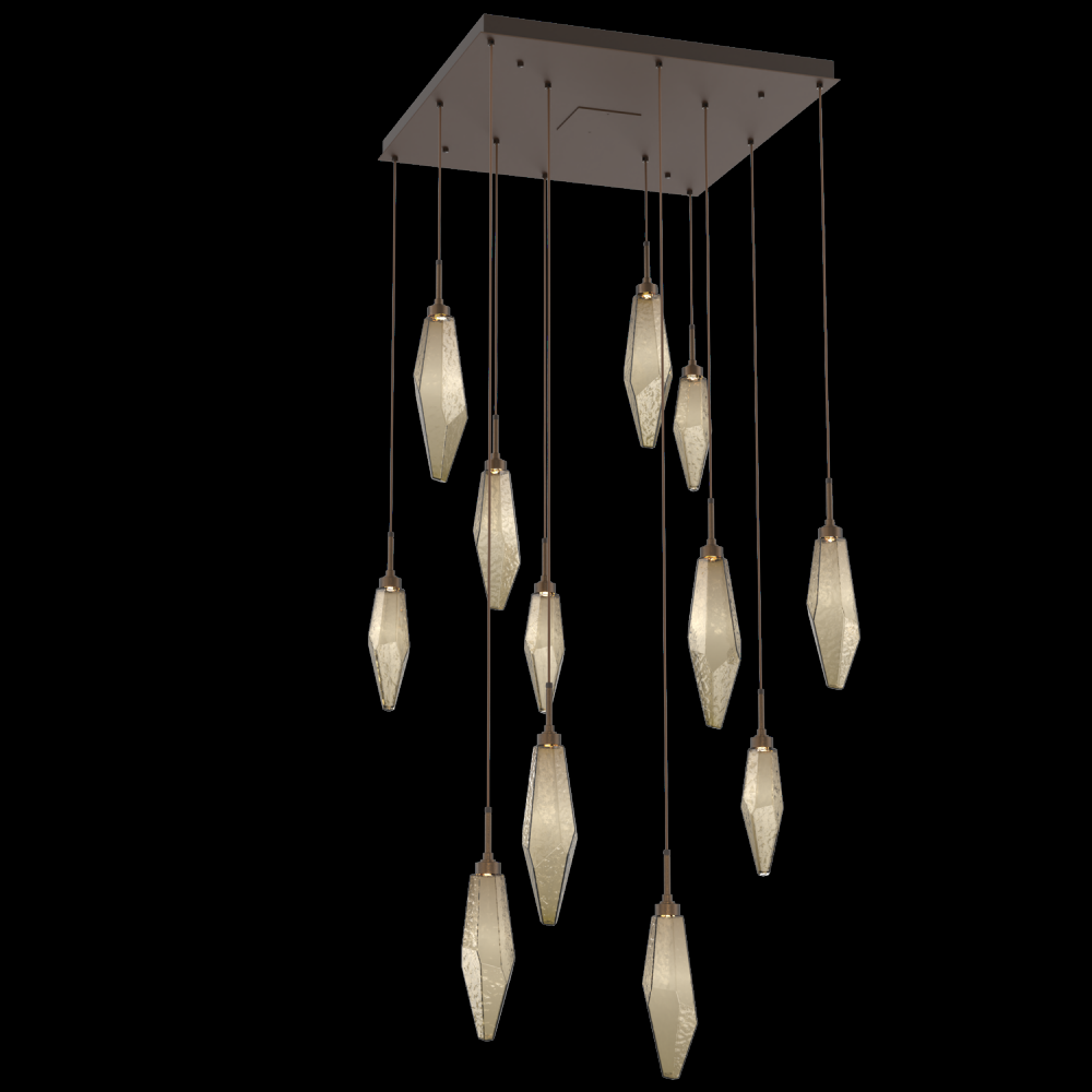 Rock Crystal Square 12pc Multi-Pendant