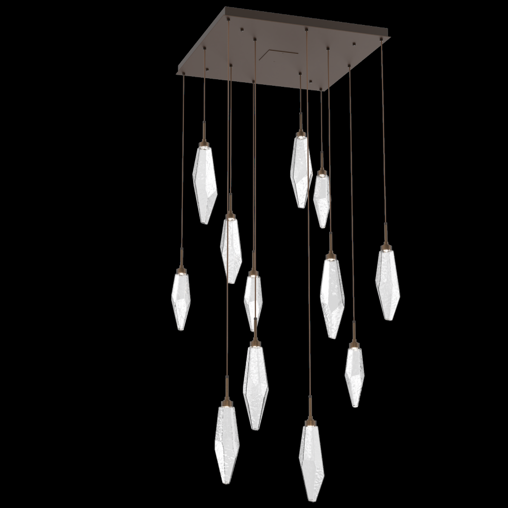 Rock Crystal Square 12pc Multi-Pendant